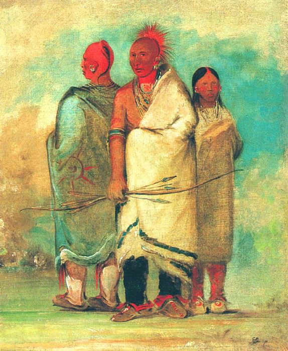 Three People of the Sauk and Fox Tribes. George Catlin