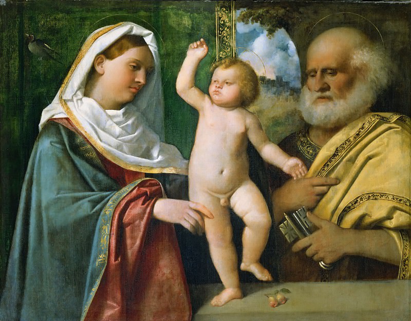 Madonna and Child with Saint Peter. Cariani (Giovanni Busi)