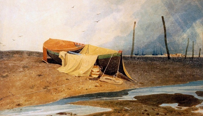 A Boat on the Beach. John Sell Cotman