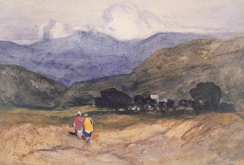 Mountain Landscape with Figures. John Sell Cotman