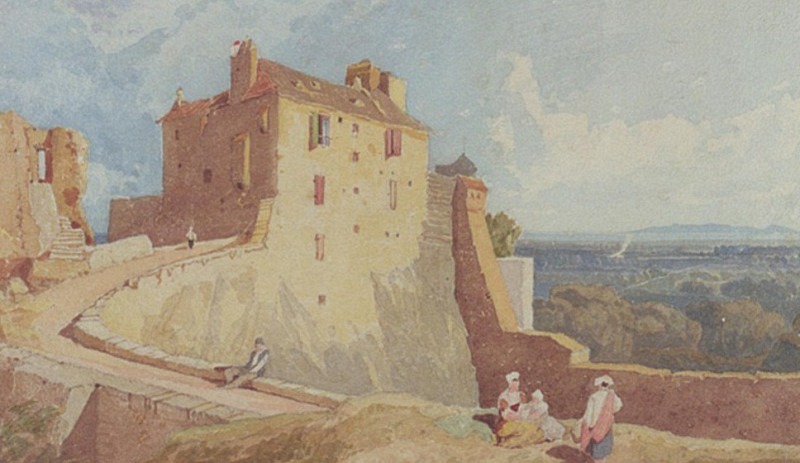 Figures on the Ramparts at Domfront. John Sell Cotman