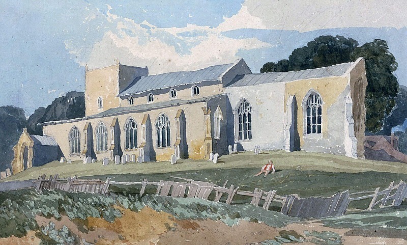 Церковь Бликлинг, Норфолк, с юго-востока. Джон Селл Котман