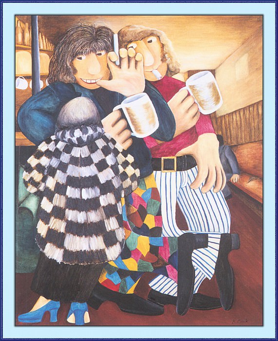 CookBeryl a16 Two Men and Small Lady-WeaSDC. Beryl Cook