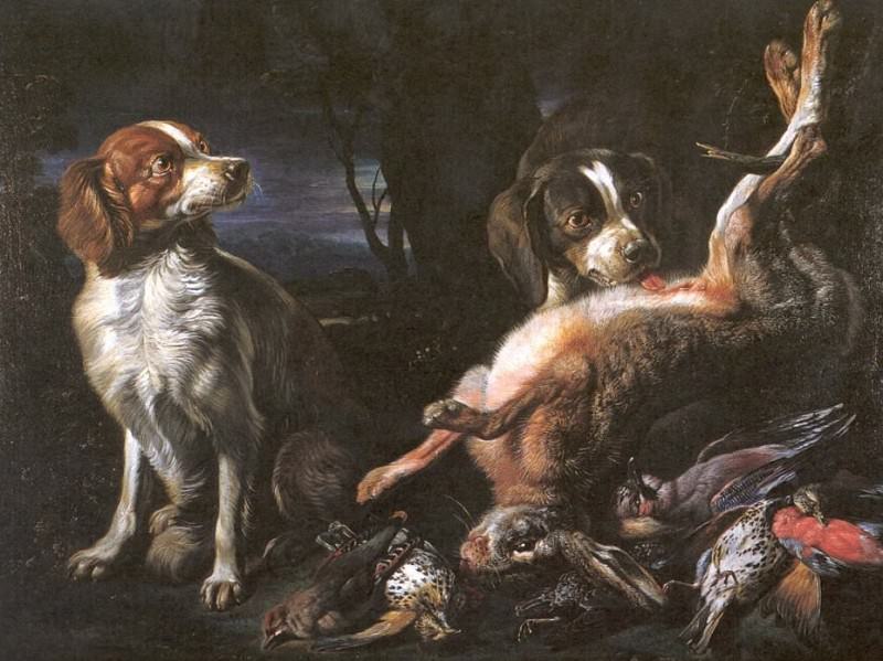 Nature morte aux chiens de chasse. Alexandre Francois Desportes