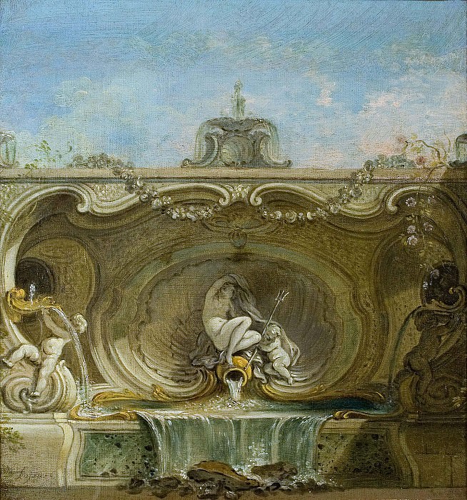 Projet de fontaine : Naïade et putti. Jacques De LaJoüe