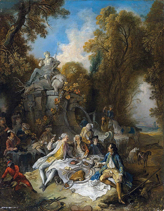 Dinner after the hunt. Jacques De LaJoüe