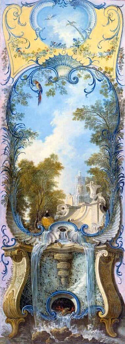 Furniture: Painting Screen on Maroufle Paper. Jacques De LaJoüe