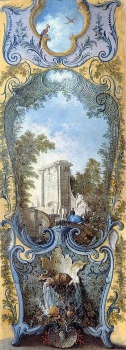 Furniture: painting screen on maroufle paper. Jacques De LaJoüe