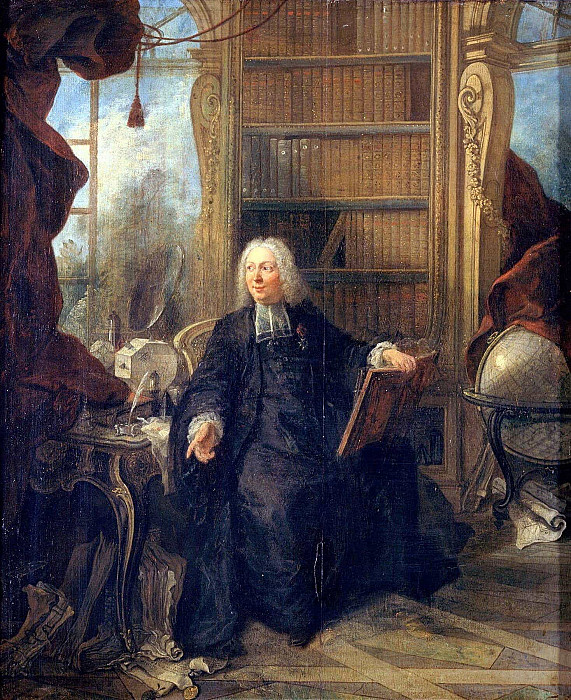 Abbot Nollet (1700-1770) in his study in chateau de la Muette optical pavilion. Jacques De LaJoüe