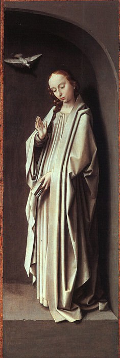 The Virgin of the Annunciation, originally outer-ri. Gerard David