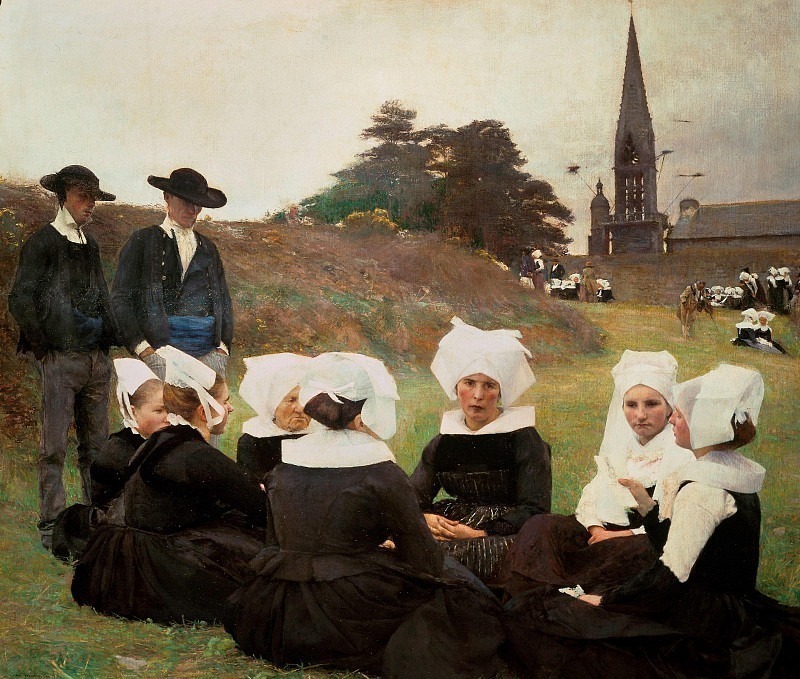 Women in Brittany during Indulgence-day (Bretonnes au Pardon). Pascal Adolphe Jean Dagnan-Bouveret