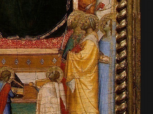 Мадонна и младенец со Святыми и Ангелами, фрагмент. Бернардо Дадди