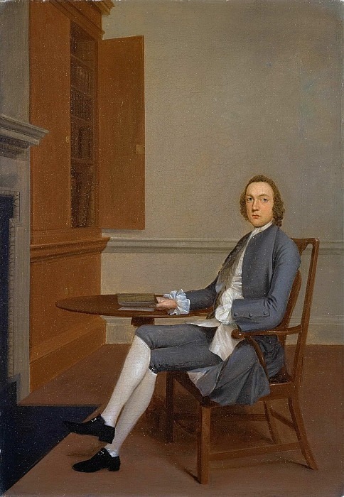 Неизвестный человек, сидящий за столом. Артур Уильям Дэвис