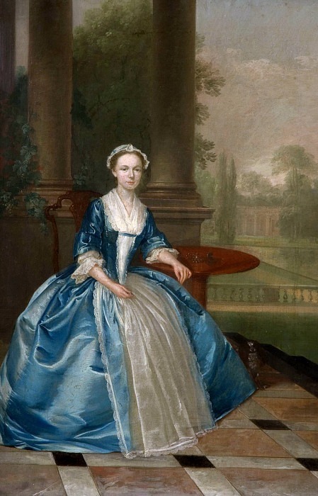 Portrait Of A Woman In Light Blue. Arthur William Devis
