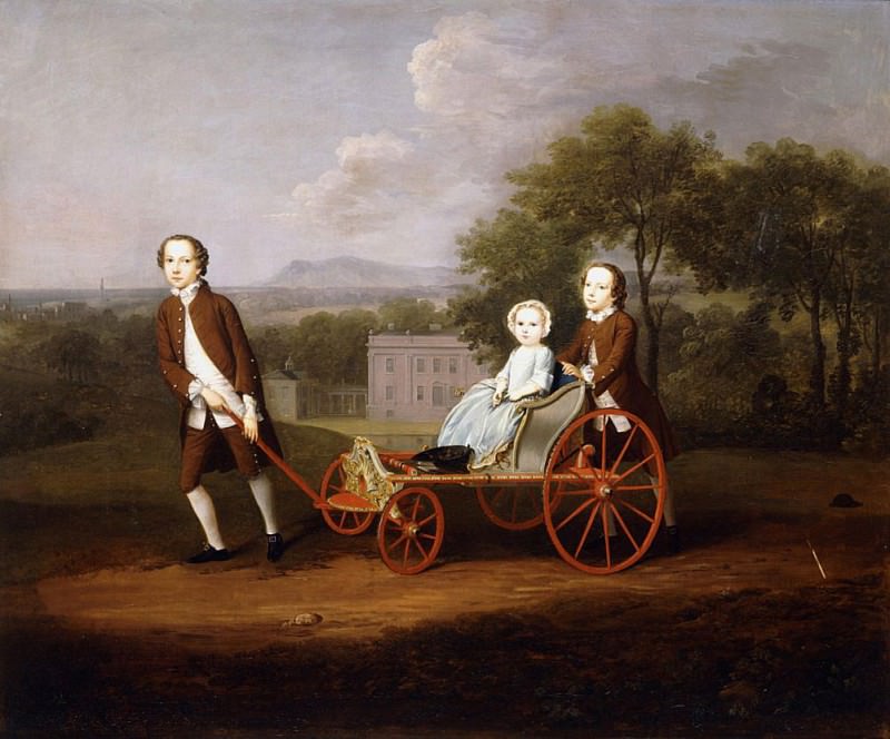 Групповой портрет трех малолетних детей, Петра и Марии Дю Кейн. Артур Уильям Дэвис