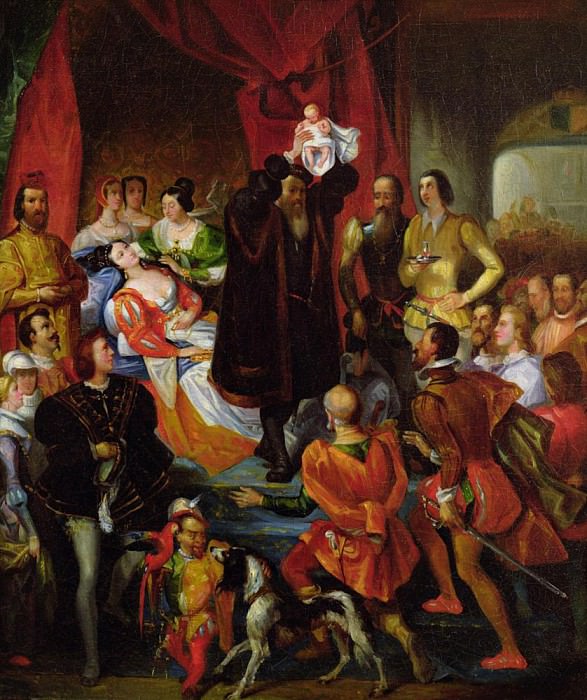 The Birth of Henri IV. Eugene Francois Marie Joseph Deveria