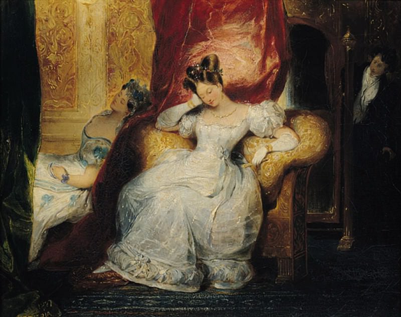 Сидящие молодые женщины. Эжен Франсуа Мари Жозеф Девериа