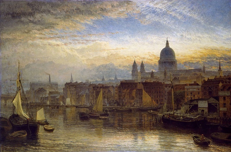 St Paul’s from the River Thames. Henry Dawson