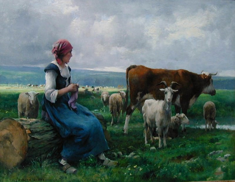 Депарде с козой, овцой и коровой. Жюльен Дюпре