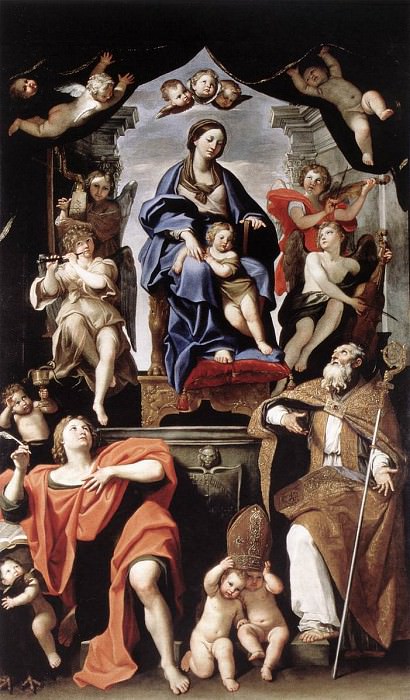 Madonna and CHild with St Petronius and St John the Baptist. Domenichino (Domenico Zampieri)