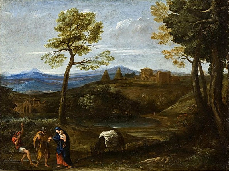 Landscape with the Flight into Egypt. Domenichino (Domenico Zampieri)