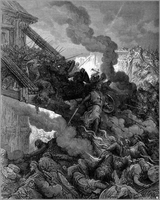 crusades godfrey enters jerusalem. Gustave Dore