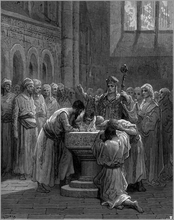 crusades baptism of infidels. Gustave Dore