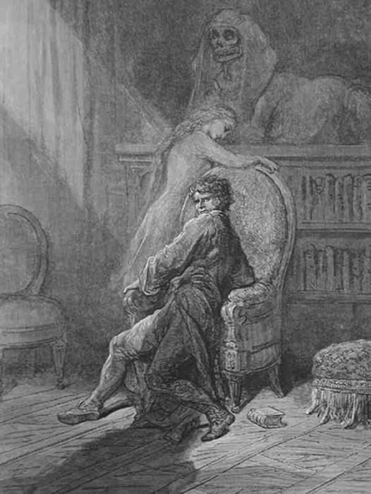 raven. Gustave Dore