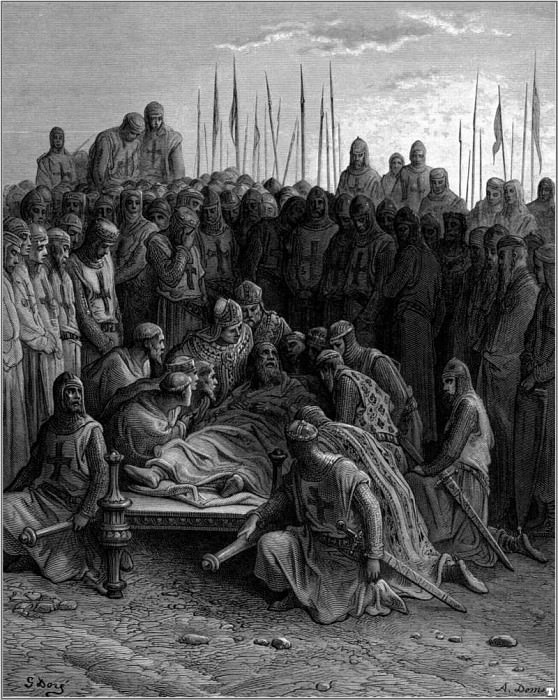 crusades death of baldwin I. Gustave Dore