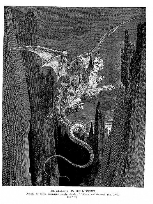 The Descent on The Monster. Gustave Dore