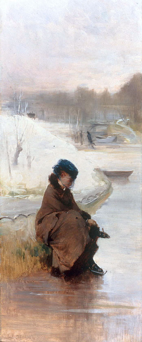 Adjusting Her Skate. Paul Louis Delance
