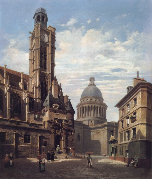 A View of The Pantheon and the Church of Saint-Etienne Du Mont Paris. Жюль Дюпре