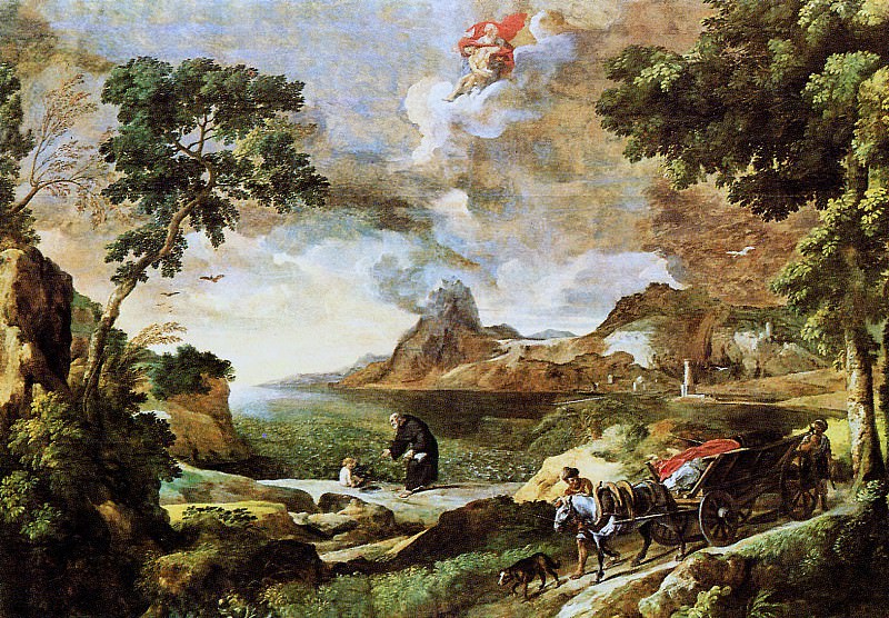 Пейзаж со Св. Августином и таинством. Гаспар Дюге