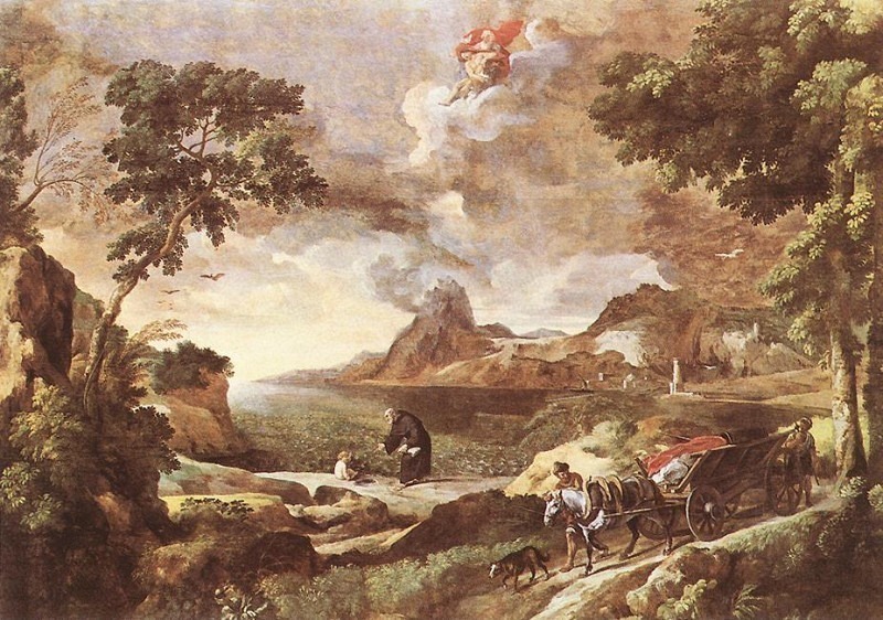 Пейзаж со святым Августином и тайной. Гаспар Дюге