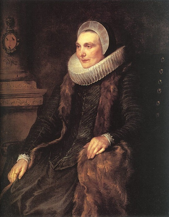 Portrait of Maria Boscherts, wife of Adrian Stevens. Anthony Van Dyck