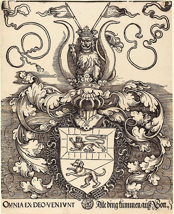 Coat of Arms of Lorenz Staiber. Durer Engravings