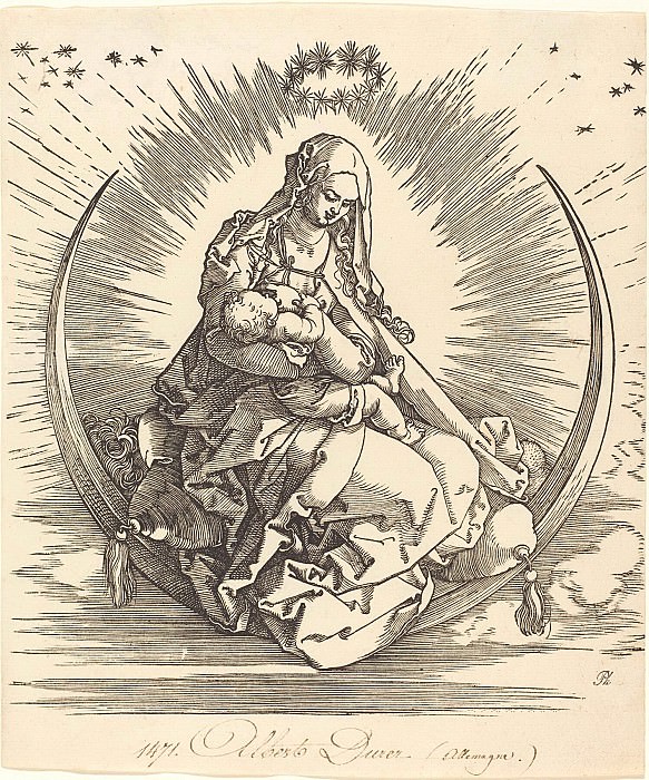 Madonna of the Crescent. Durer Engravings
