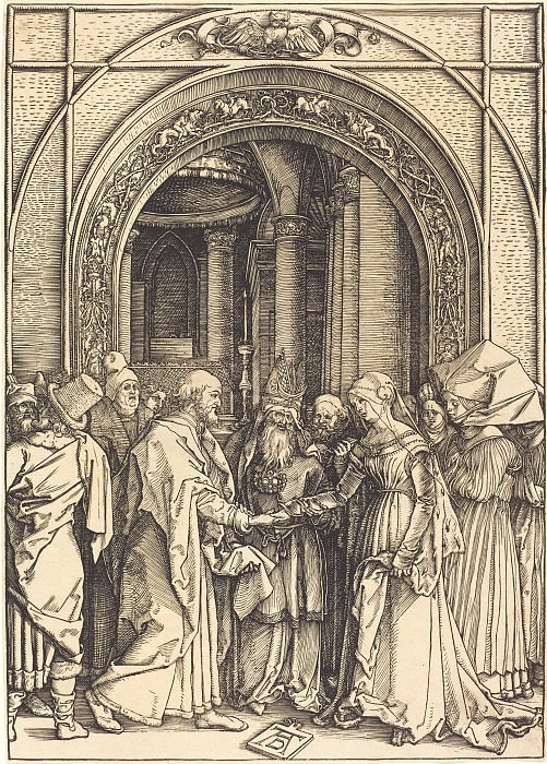 Betrothal of the Virgin Mary. Durer Engravings