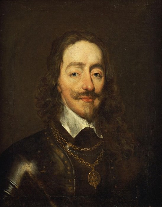 Portrait of King Charles I wearing Armour and the Collage of the Order of the Garter. William Charles Thomas Dobson