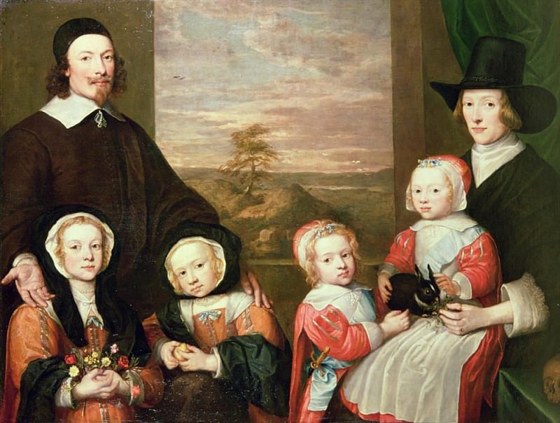 Неизвестный семейный портрет, считается, что это семья сэра Томаса Брауна. Уильям Чарльз Томас Добсон