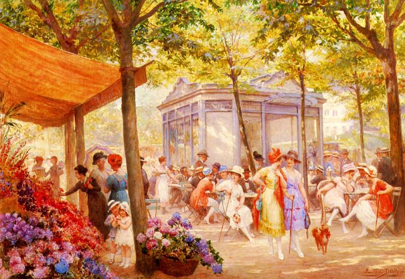 Цветочный рынок. Эжен Огюст Франсуа Дюлли