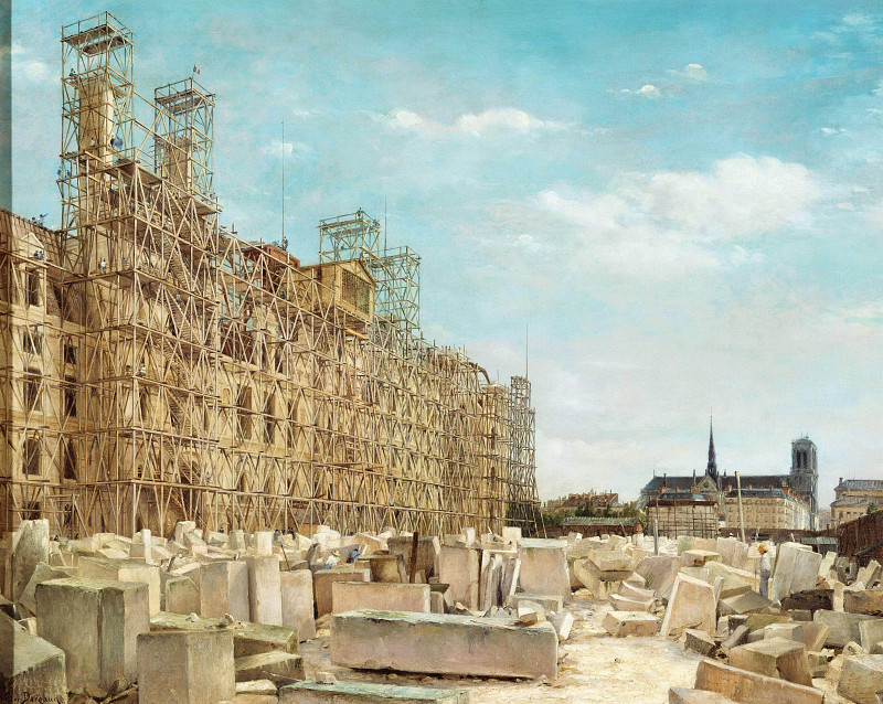 The Hôtel de Ville under reconstruction. Victor Dargaud