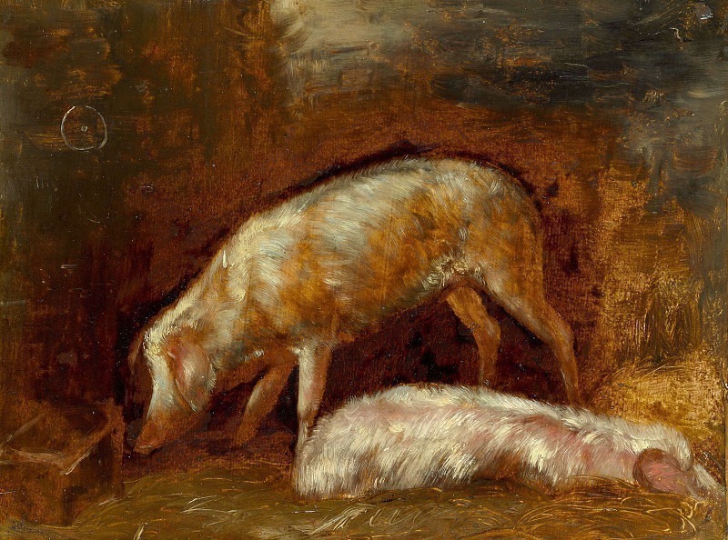 Study of Pigs. Alexandre-Gabriel Decamps