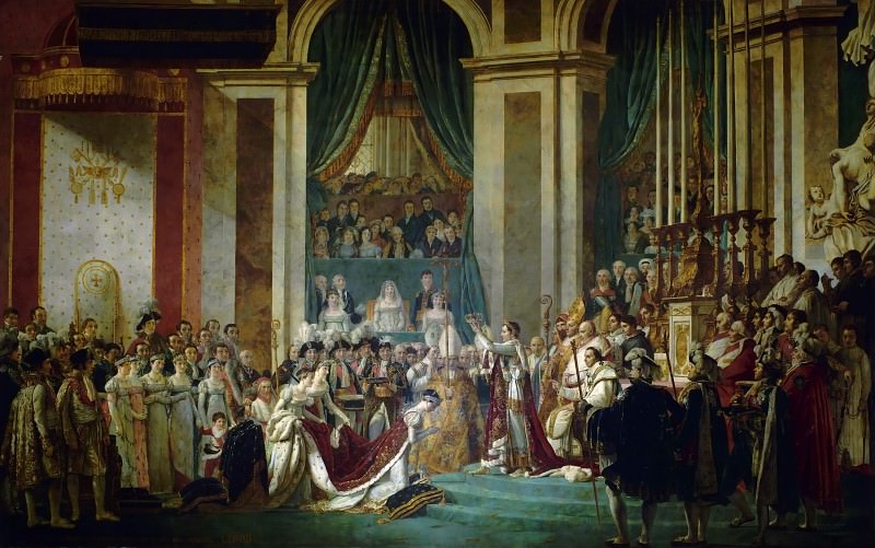 The Coronation of the Napoleon and Joséphine in Notre-Dame Cathedral on December 2, 1804. Jacques-Louis David
