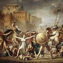 Sabine women stopped fighting the Romans with Sabines, Jacques-Louis David
