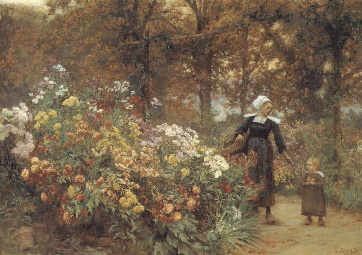 Picking Flowers. Theophile Louis Deyrolle