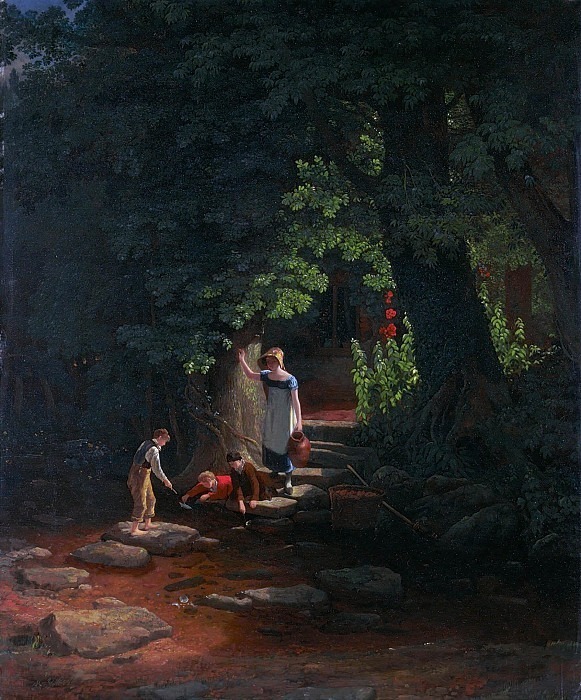Children by a Brook. Francis Danby