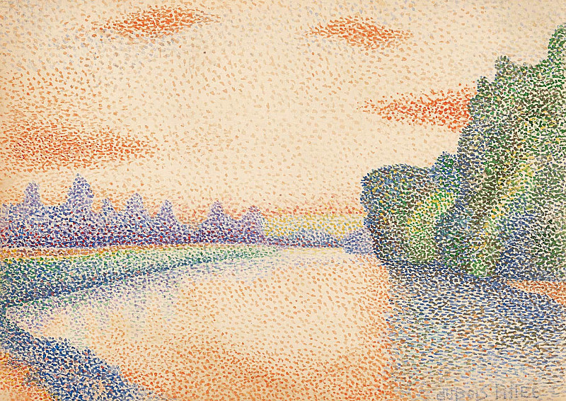 The Banks of the Marne at Dawn. Albert Dubois-Pillet