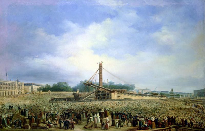 Возведение Обелиска из Луксора на площади Конкорд в Париже 25 октября 1836. Франсуа Дюбуа
