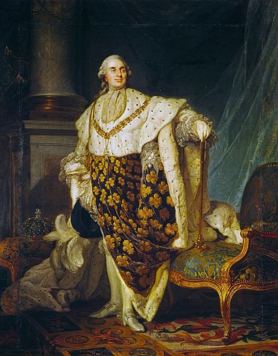 Людовик XVI (1754-93) король Франции в коронационных одеждах. Жозеф Сиффред Дюплесси